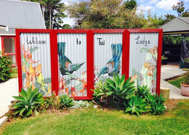 accommodation with trees and garden setting